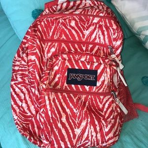 Orange Animal Print Jansport Backpack